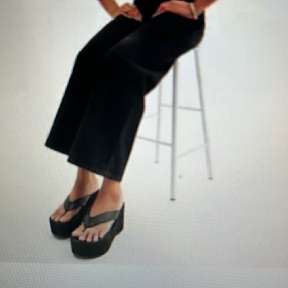 Coach Black Thong Wedge Sandal In Signature Canvas - Picture 9 of 9